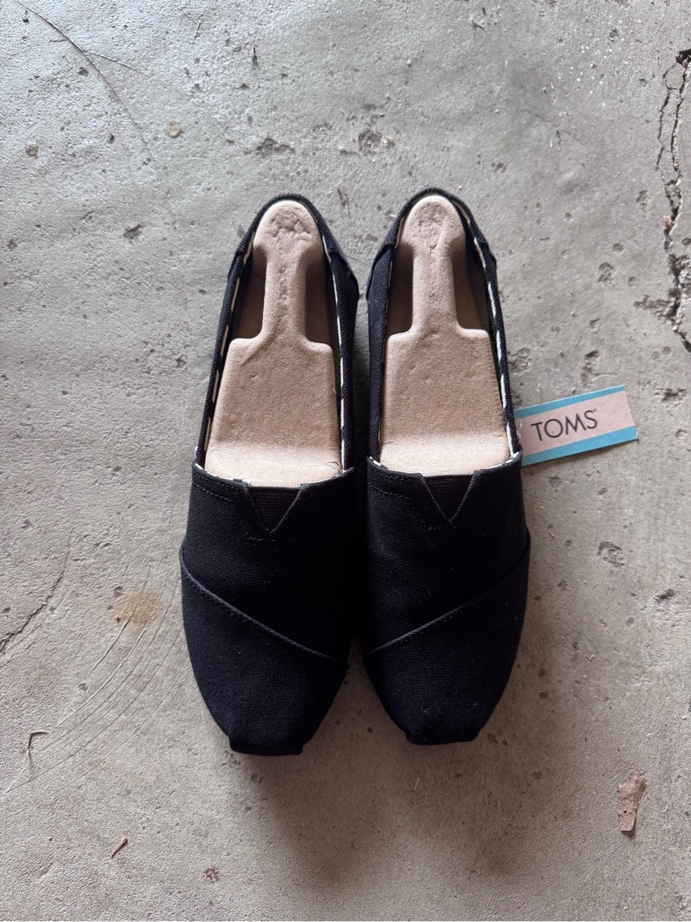 Toms Black Canvas Slip-On Flats